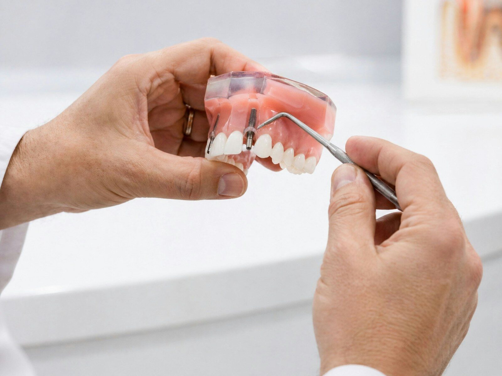 Schéma d'un implant dentaire posé dans l'os maxillaire — Opale Dental Neuchâtel